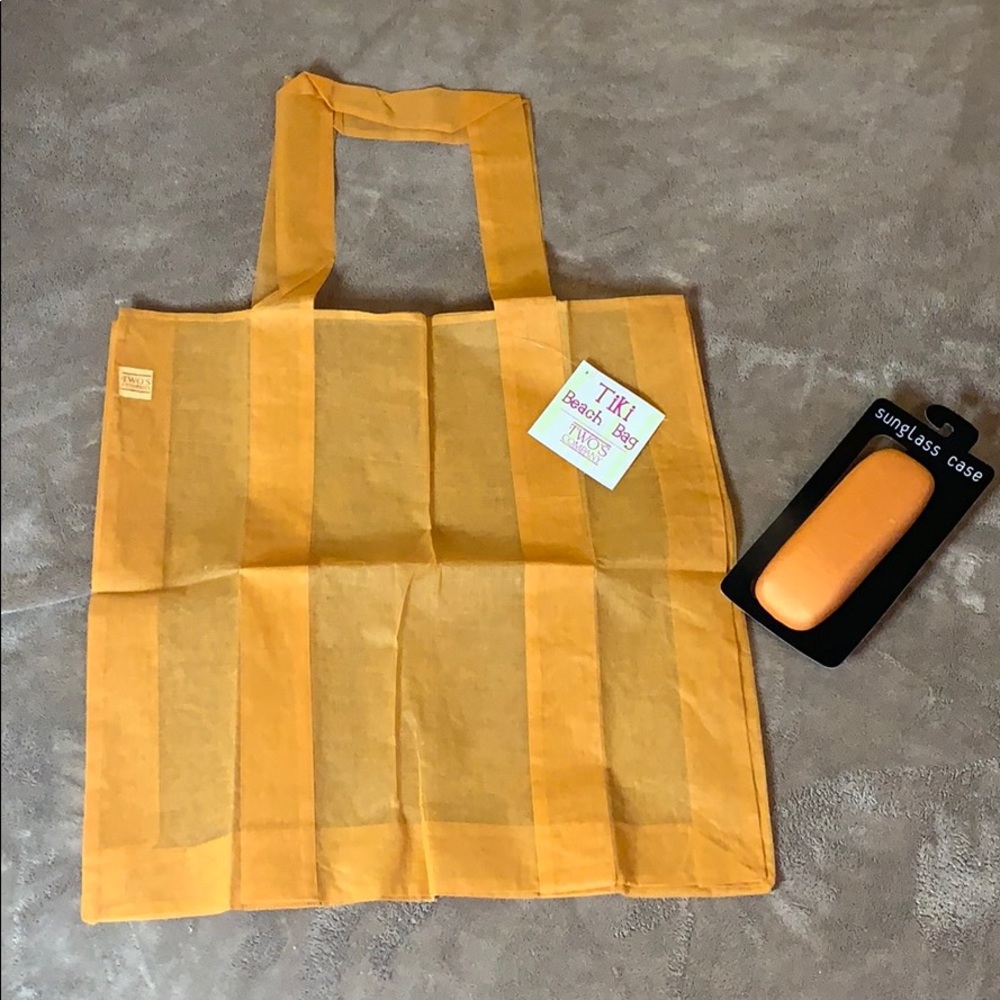 NEW Orange Tote Bag & Matching Sunglasses Case
